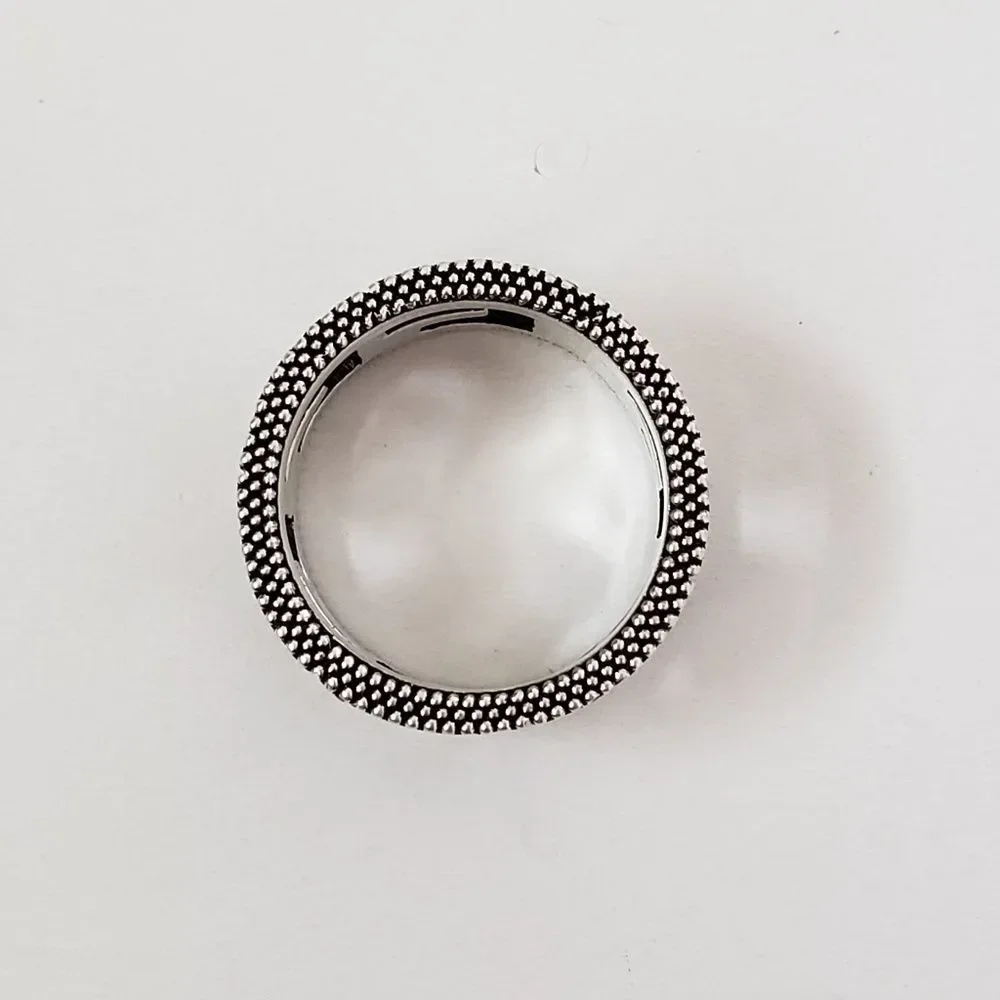 Gucci Sterling Silver Square G Ring Size 6.75 Italian Size 15